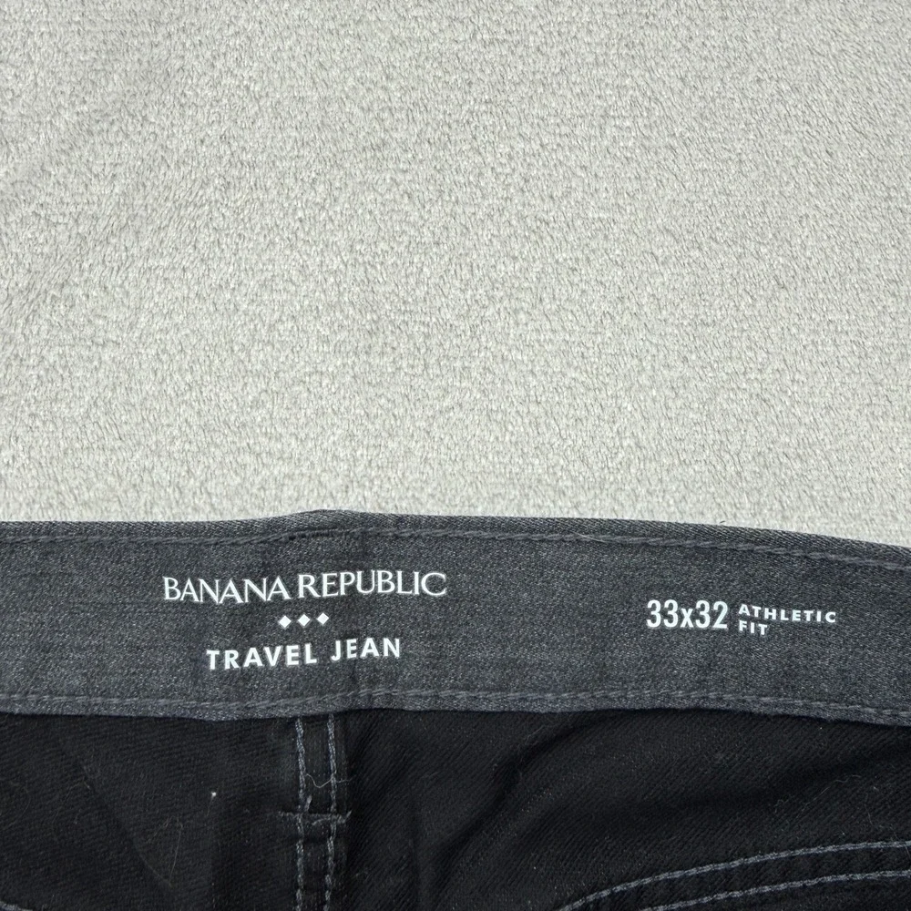 Banana‎ Republic Travel Jean Mens 33x32 Charcoal Gray Athletic Fit Stretch Denim